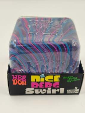 NeeDoh Nice Berg Swirl Blue Pink Purple Squishy Cube Schylling Fidget Toy